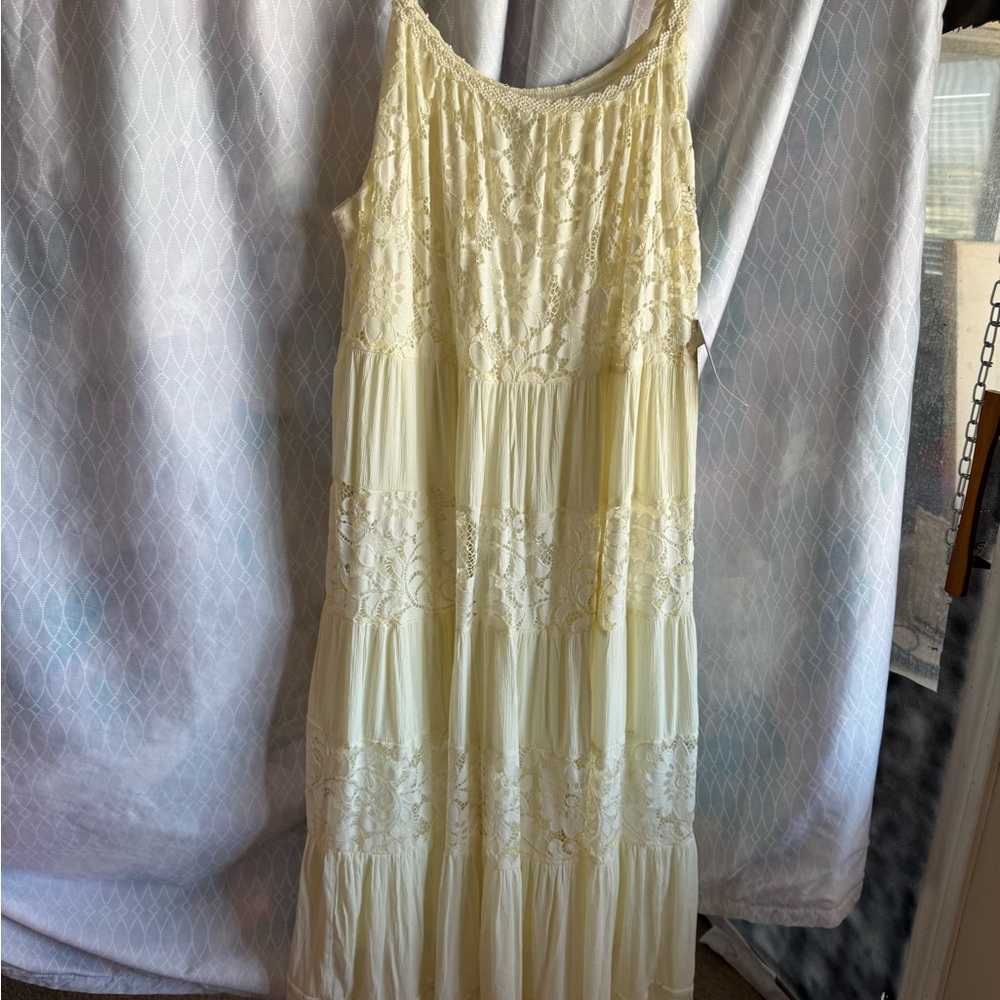Signature by Robbie Bee Cream Lace Maxi Dress